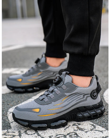 Rotating Button Men’s Safety Shoes – Anti-Smash & Anti-Puncture Work Boots, Fashion Sport Protective Footwear