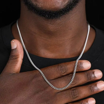 3mm Men’s Cuban Chain Necklace – Simple Stainless Steel Titanium Jewelry Gift
