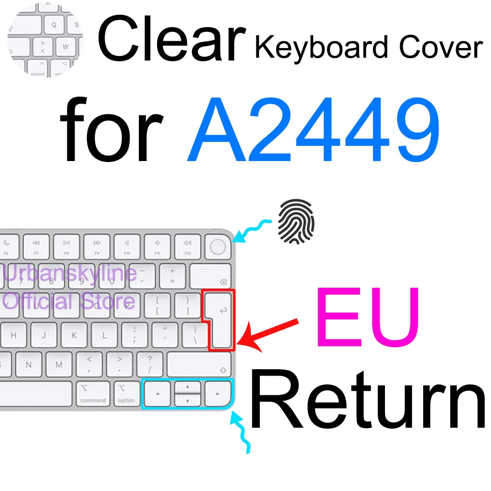 iMac Magic Keyboard Cover - Silicone Protective Skin for Apple A2449, A2450, A2520, A1644, A1843, A1314 & A1243