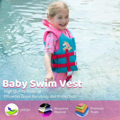 Gogokids Kids Life Jacket – Neoprene Float Vest for Toddlers, Swim Training & Buoyancy Swimwear