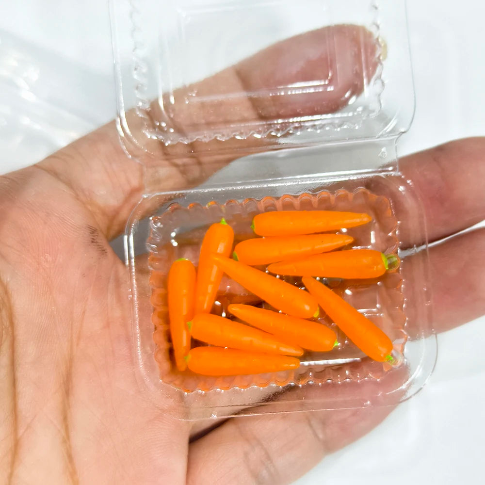 Miniature Dollhouse Food Set – Simulated Fruits & Vegetables for BJD & Blythe Dolls (Grape, Meat, Orange, Radish)