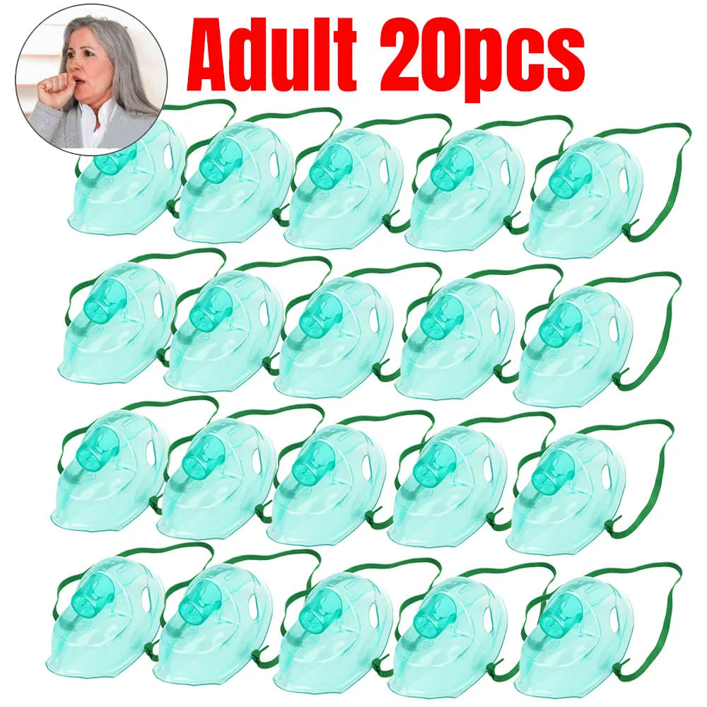 20pcs Nebulizer Inhaler Masks — Adult & Child Atomization Inhale Mask for Medication and Drug Inhalation Healthcare Nebulizador