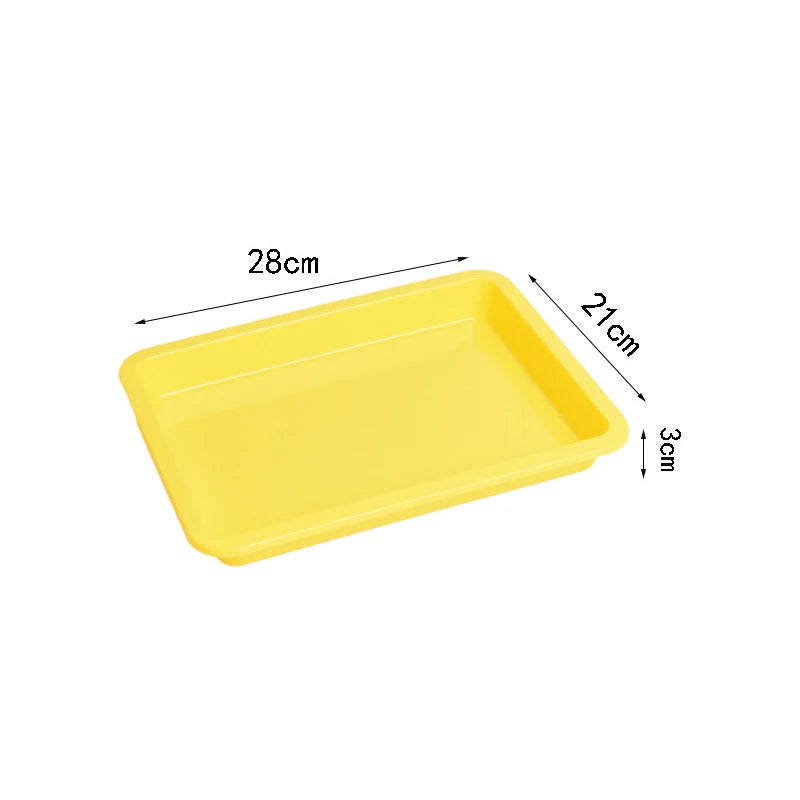 Plastic Square Serving Tray – Strong Color Cutlery & Flat Tray Organizer for Coffee, Tea, and Kitchen Use