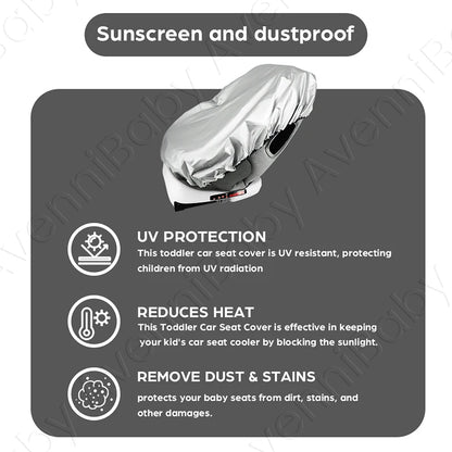 Baby Car Seat Sun Shade Cover – Infant Heat Protector, Keeps Toddler Cool & Blocks UV Sun Rays