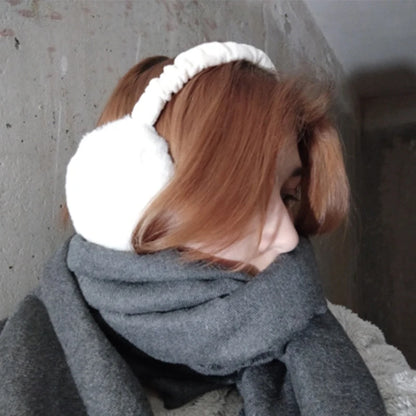 Soft Plush Ear Warmers for Winter - Fashion Solid Color Earflap Muffs for Men and Women, Outdoor Cold Protection Ear Covers