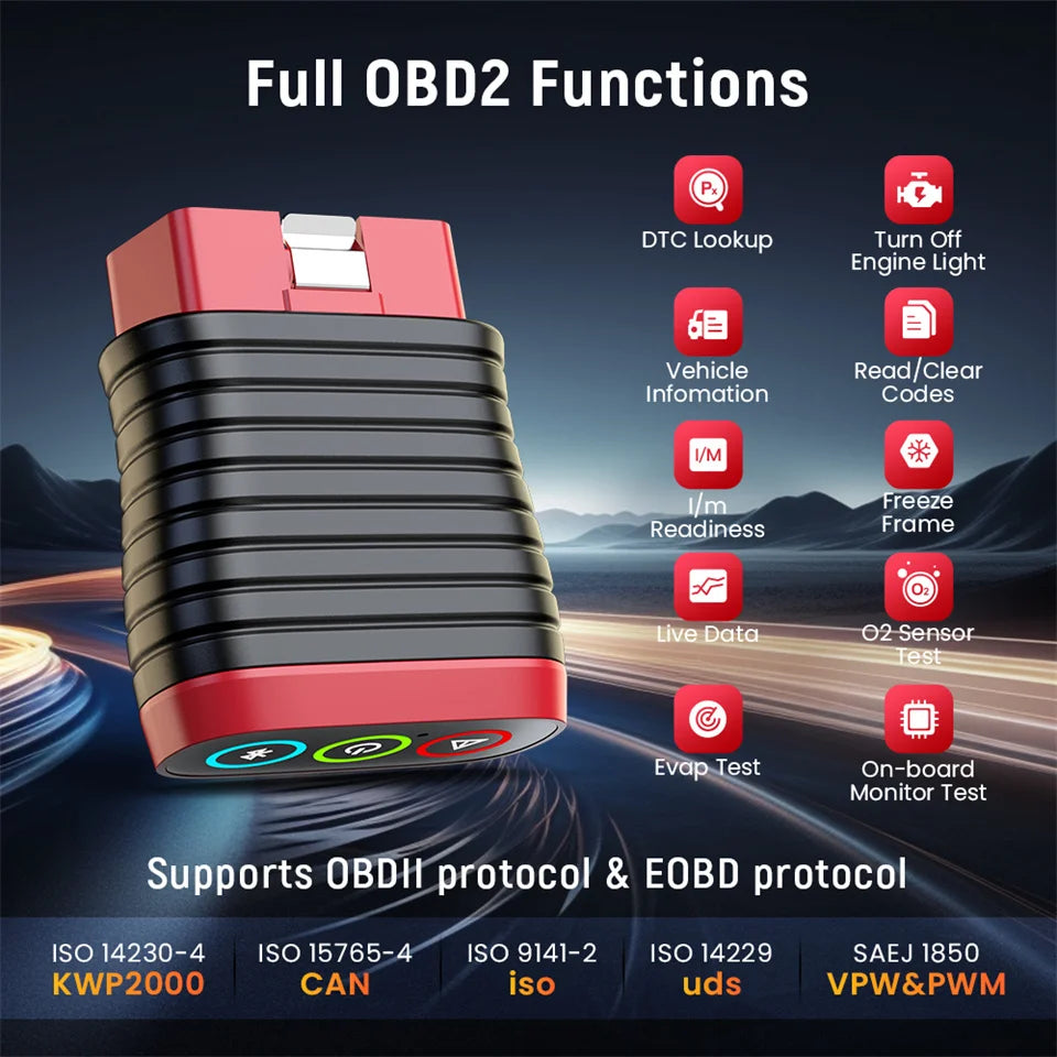 Thinkcar BD6 OBD2 Scanner — Full-System Diagnostic Tool with 5 Resets, Lifetime Free Wireless Car Code Reader for Android & iPhone, VS BT200