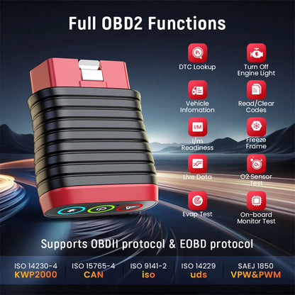 Thinkcar BD6 OBD2 Scanner — Full-System Diagnostic Tool with 5 Resets, Lifetime Free Wireless Car Code Reader for Android & iPhone, VS BT200