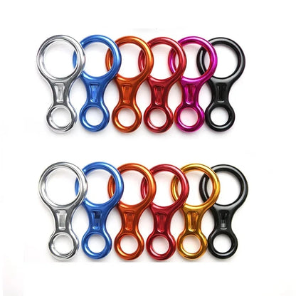 Aluminum 8 Shape Carabiner - Rock Climbing Rigging Descender, Belay Device, Abseiling 35kN Eight Ring Xinda Downhill Equipment