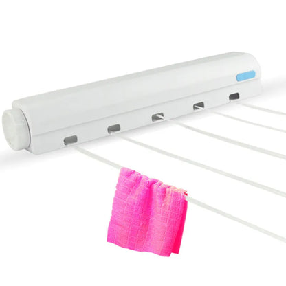 Retractable Indoor Clothesline: Wall-Mounted Drying Hanger Rack for Bathroom - Invisible Clothesline Solution