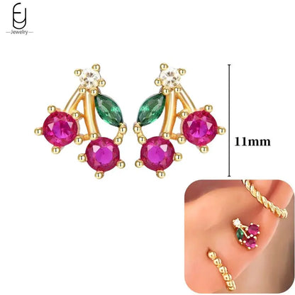 925 Sterling Silver Earrings for Women – Cute Starfish & Shrimp Pendant, Red Chili & Star Enamel Gold Fashion Jewelry