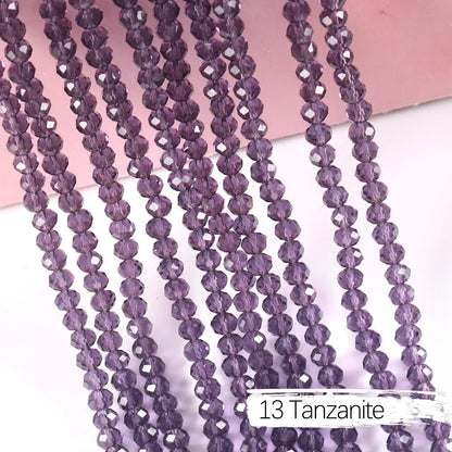Austria Crystal Rondelle Beads - 2mm/4mm/6mm/8mm Faceted Glass Spacer Beads for DIY Jewelry & Bracelet Making