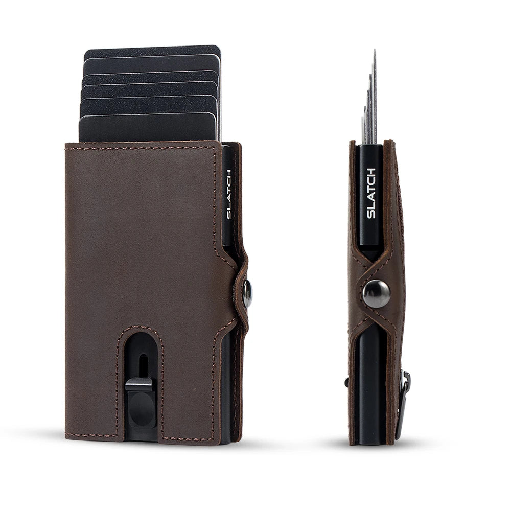 CASEKEY Men’s Wallet — 100% Genuine Cow Leather Short Card Holder Purse, High-Quality Brand Wallet for Men