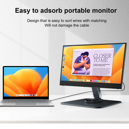 Black Magnetic 360° Rotatable Metal Stand – Stable Holder for 7–21.5" Monitors, iPad & iPhone, Supports up to 3KG