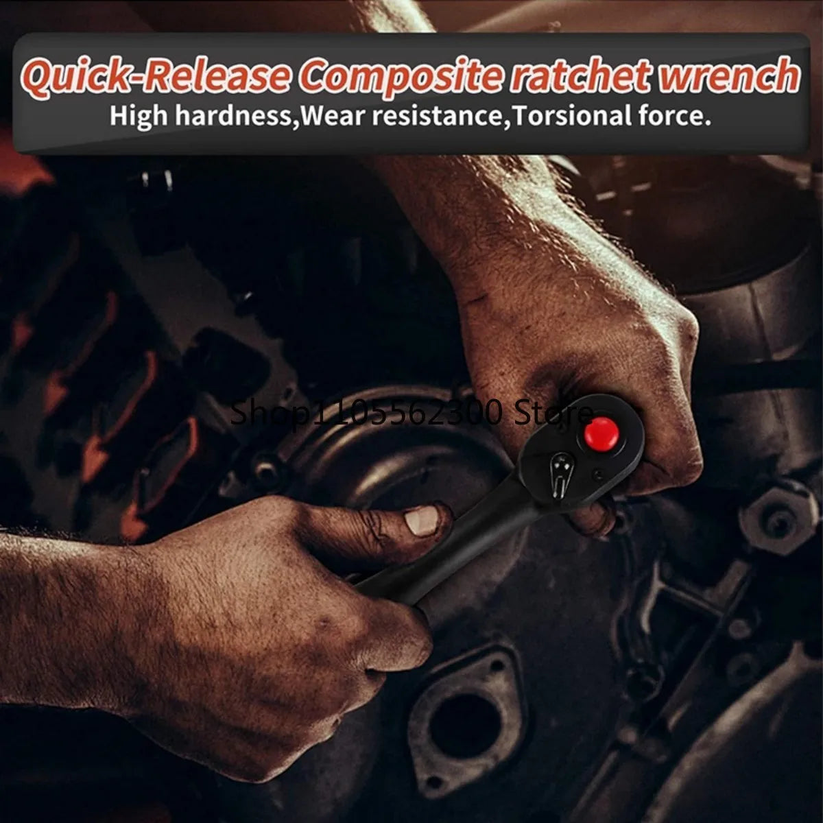 3-Piece Heavy-Duty Ratchet Wrench Set - 72-Tooth Quick-Release Telescopic Sockets for Mechanics