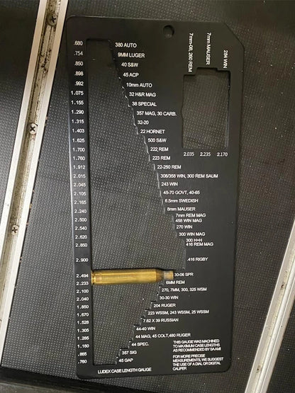Ammo Case Length Gauge - Cartridge Case Measurement Tool for Brass Reloading