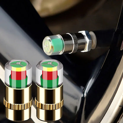 4/8PCS Motorcycle and Car Tire Pressure Monitor Valve Caps - Sensor Indicator Eye Alert for Auto Tire Pressure Inspection