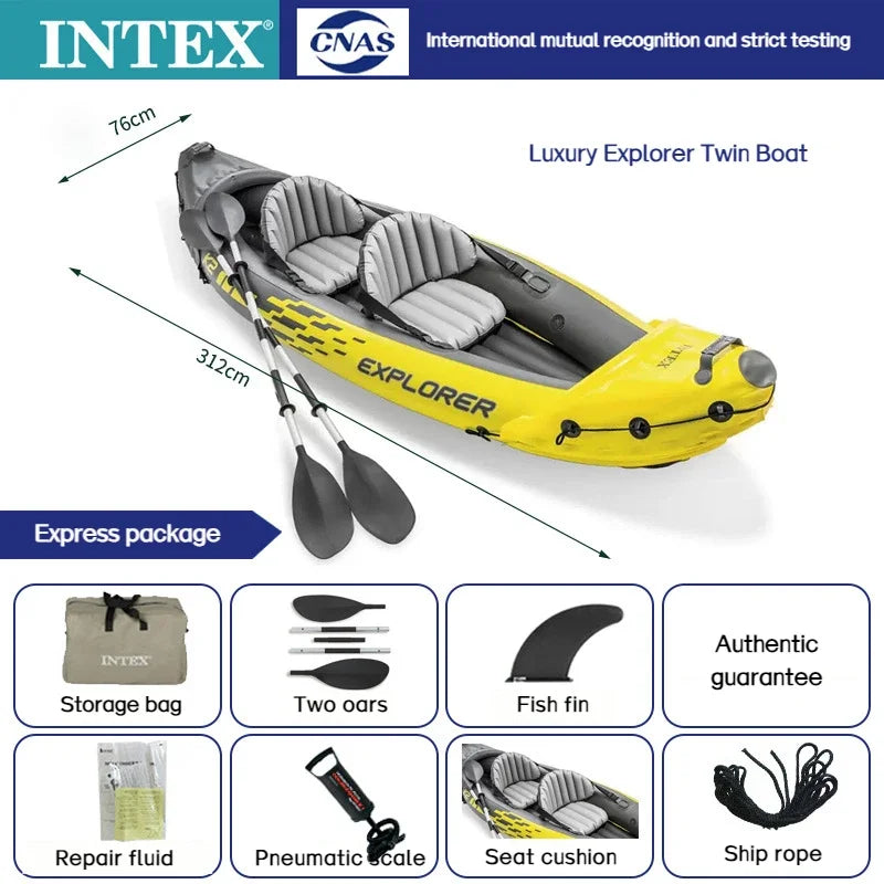 INTEX 68307 Inflatable Boat – Single/Double Drifting Raft for Kayak, Outdoor Fishing & Water Sports