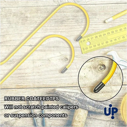 S-Shaped Brake Caliper Hanger Hooks - Universal Auto Tool with Rubber Tips for Brake Pad Replacement