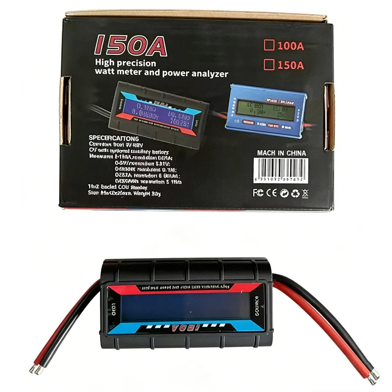 Digital Watt Meter 150A 200A 300A LCD Power Analyzer - Solar Panel & Electrical Voltage Monitor