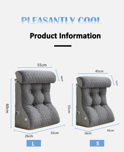 Soft Lumbar Bedside Cushion – Wedge Pillow for Back Support, TV Lounger & Reading, Decorative Bed Pillow