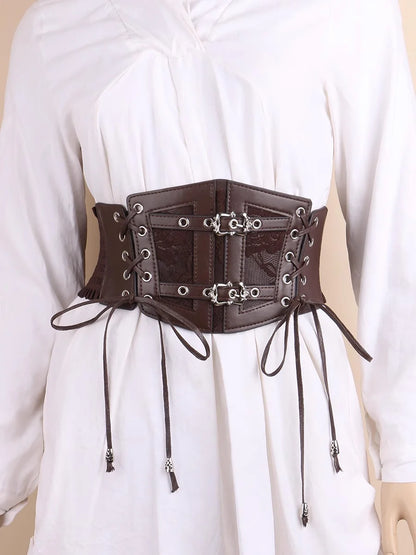 Plus Size Lace Corset Belt - Women's Elastic Stretch Goth Punk Waistband for Dresses & Outfits