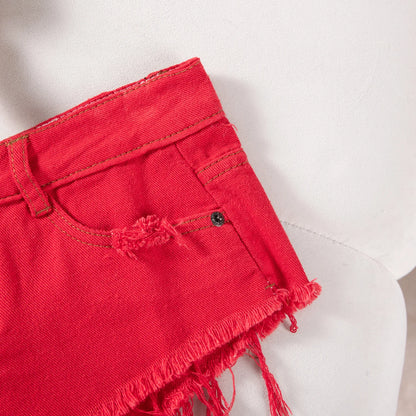 25# Summer Fashion Low-Waist Ripped Denim Shorts — Sexy Hot Pants & Booty Jeans for Women