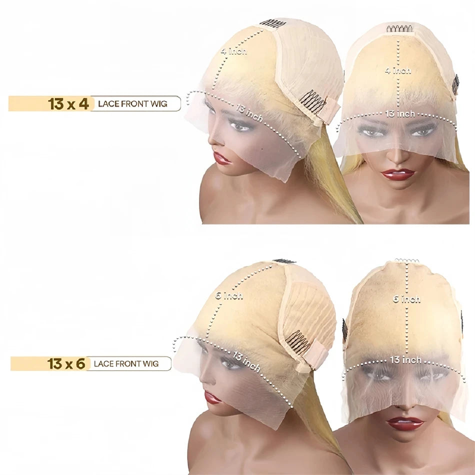 13x6 HD Lace Frontal Wig – 13x4 Transparent 613 Blonde Body Wave Human Hair Wig, 250 Density