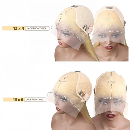 13x6 HD Lace Frontal Wig – 13x4 Transparent 613 Blonde Body Wave Human Hair Wig, 250 Density