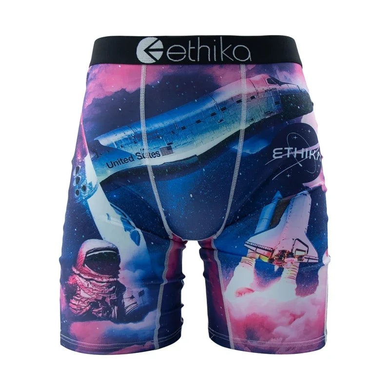 ETHIKA Men's Boxer Shorts - Breathable Sexy Trunks Underwear Plus Size S-3XL Swimming Style Briefs