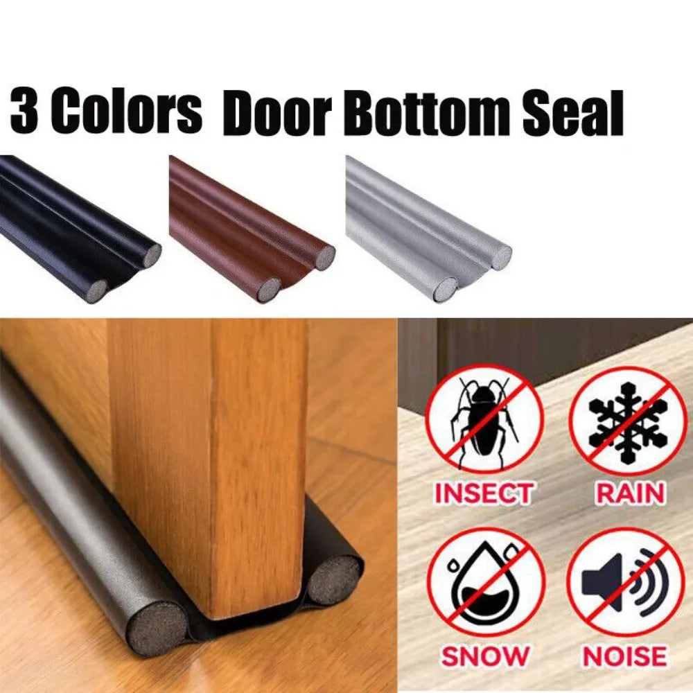 Flexible Door Gap Bottom Seam Sealing | Bathroom Door Seal | Soundproof Dust Strip | Waterproof Guard Sealer | Double Stick Design