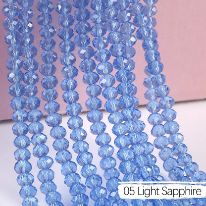 Austria Crystal Rondelle Beads - 2mm/4mm/6mm/8mm Faceted Glass Spacer Beads for DIY Jewelry & Bracelet Making