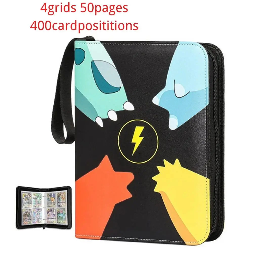 Pokemon Trading Card Binder – Custom Collection Holder with 50 Sleeves, 400 Pockets for Cards