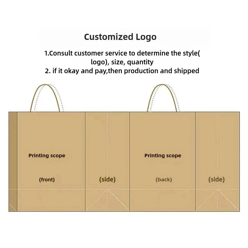 25/50pcs Brown Kraft Paper Gift Bags with Handles – Wedding, Birthday, Party Favor & Small Business Grocery Bags