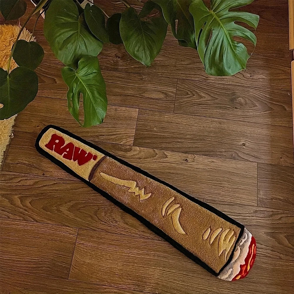 Cigarette Shaped Floor Mat - Modern Soft Washable Rug for Bedroom & Living Room