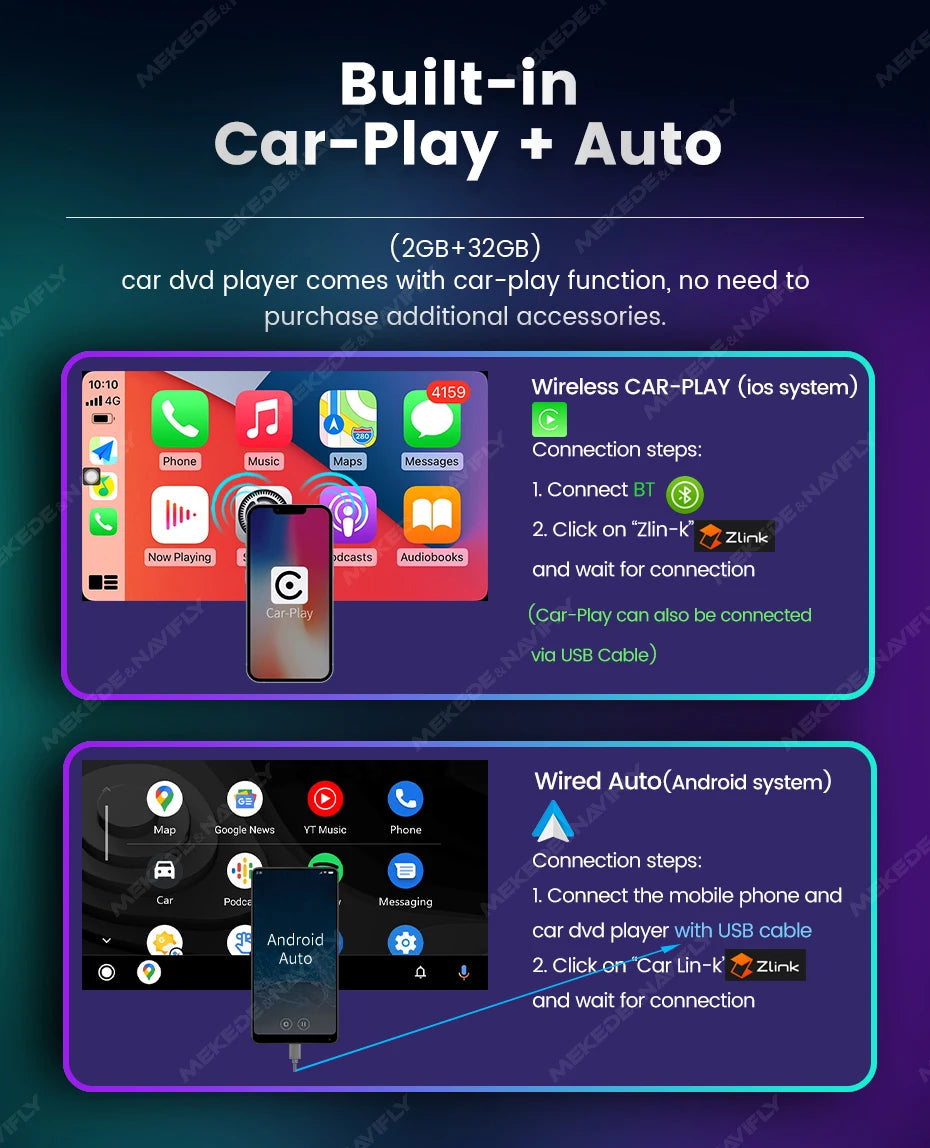 Android 13 Wireless CarPlay Multimedia Player – 7/8/9" IPS Screen GPS & WiFi Car Radio for VW Passat, Golf, Polo, Jetta & Skoda