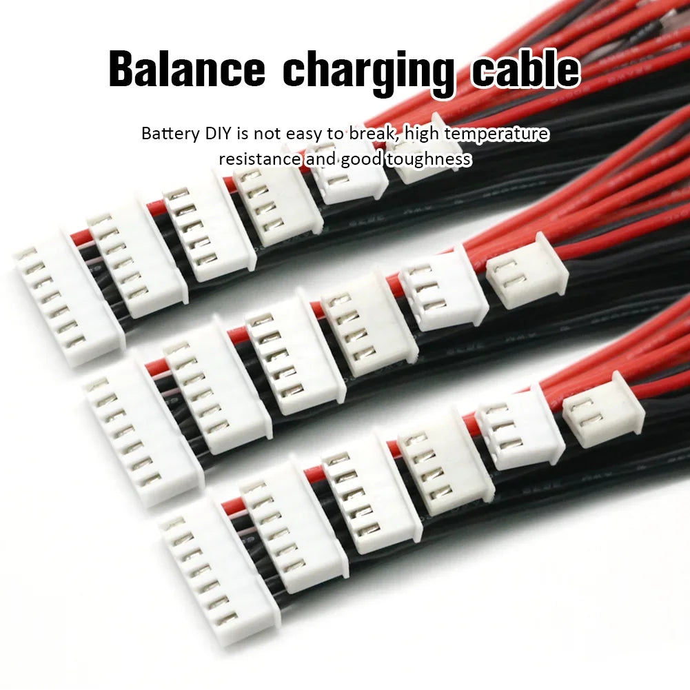 10pcs Lipo Battery Balance Charger Cables – 1S to 8S, IMAX B6 Connector, 30/20/15/10cm Single Head Wire