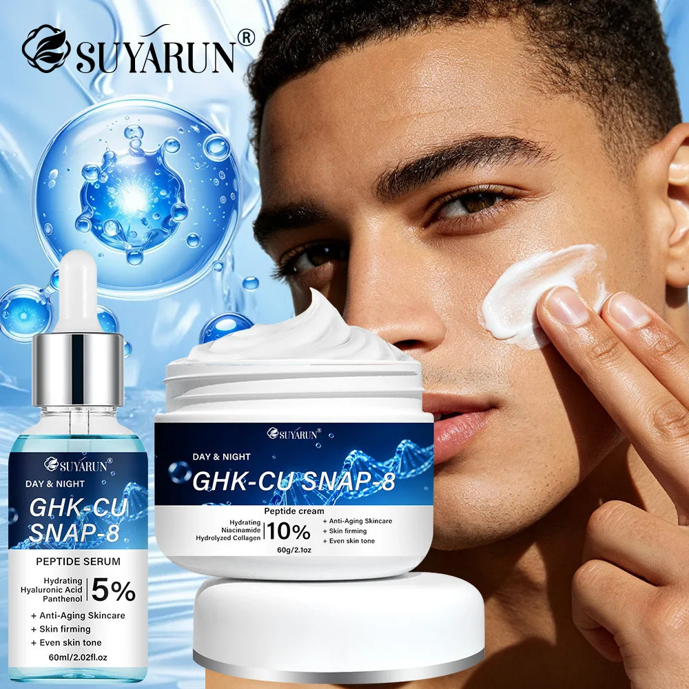 SUYARUN GHK-Cu SNAP-8 Cream & Serum - Anti-Aging Facial Moisturizer for Firming & Hydrating All Skin Types