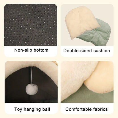 Self-Warming Pet Tent Cave Bed for Cats and Small Dogs - Comfortable Cat Hut, Foldable and Removable Washable Sleeping Bed
