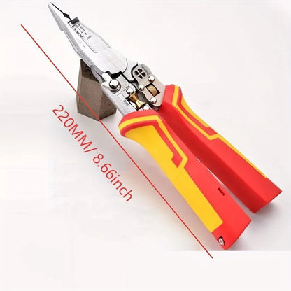 9-in-1 Multifunction Wire Stripping Pliers with Voltage Tester – Electrical Wire Stripper, Cutter & Crimper Tool for Maintenance & Repair