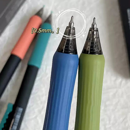 4-Piece Alligator Clip Gel Pen Set - 0.5mm Black Ink Retractable Quick-Dry Cute Pens for Students & Gifts