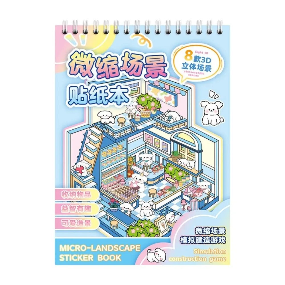3D Cabin Scene Sticker Book - Layered Cartoon Scene Stickers for DIY Crafts, Creative Play, and Collecting