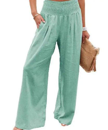 Trendy & Comfortable: RX6602 Autumn/Winter High Waist Cotton Hemp Casual Pants - Quick-Selling Elastic Waist Women's Fashion