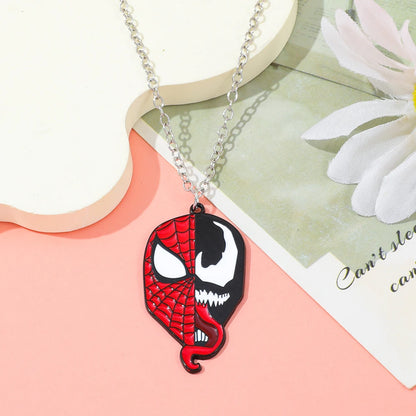 Venom & Spider-Man Necklace - Superhero Pendant Fashion Jewelry, Unique Gift for Fans