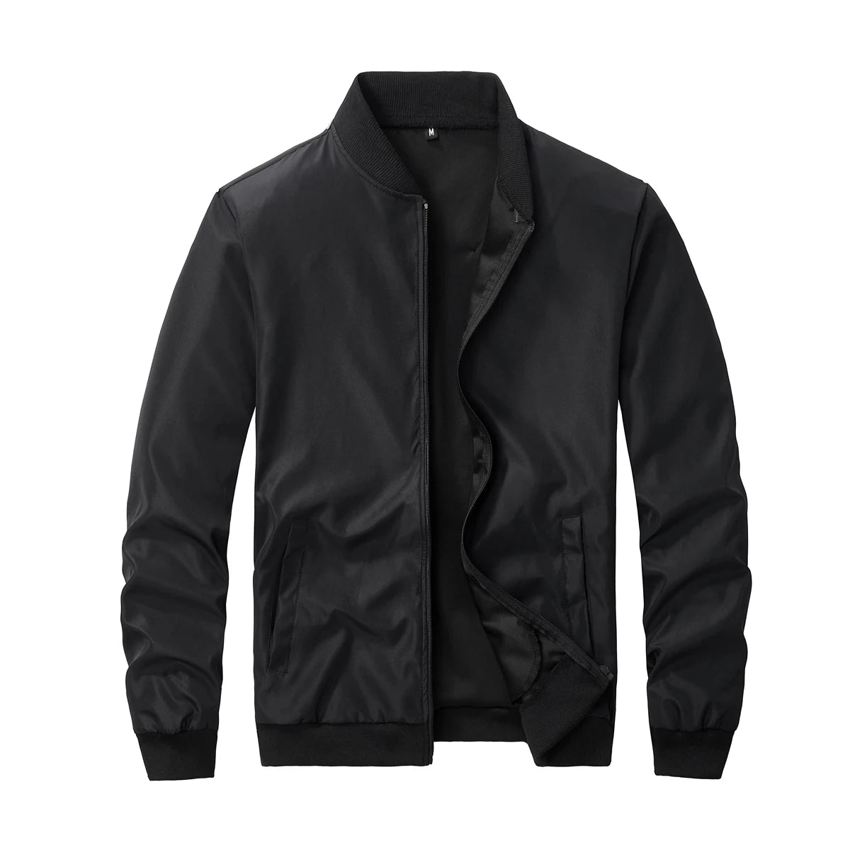 2024 Men's Spring Autumn Jacket – Short Loose Baseball Collar, Solid Color, Business Casual Thin Coat