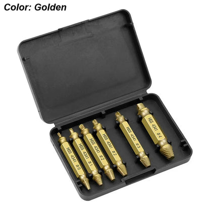Damaged Screw Extractor Set - HSS Drill Bit Kit for Removing Stripped Broken Screws with Power Tools