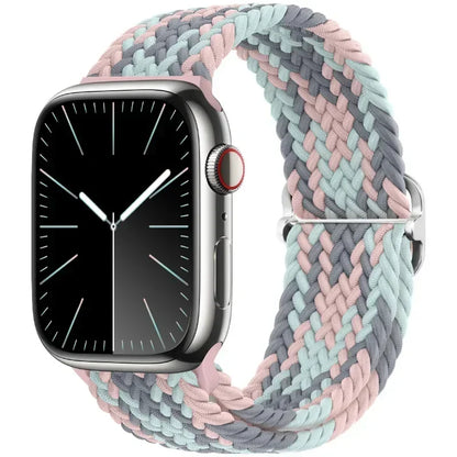 Braided Nylon Apple Watch Band – Adjustable Sport Strap Compatible with Ultra 2, Series 10/9/8/7/6/SE (40–49mm) Wrist Bracelet
