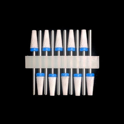 10PCS Ceramic Nail Drill Bits - Rotary Milling Cutters for Gel Polish Removal & Nail Grinding Machine Accessories