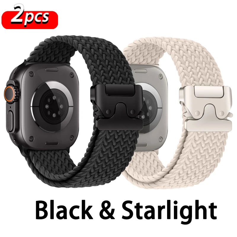 Parachute Braided Strap for Apple Watch – Compatible with 46mm, 45mm, 44mm, 41mm, Series 10/9/8, SE, Ultra 2, 49mm