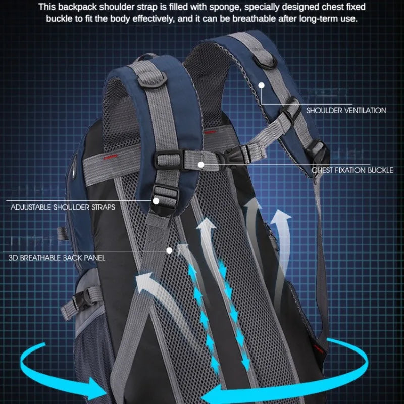 New 40L Outdoor Hiking Backpack – Men’s & Women’s Sports Shoulder Bag for Leisure & Travel, Large Capacity