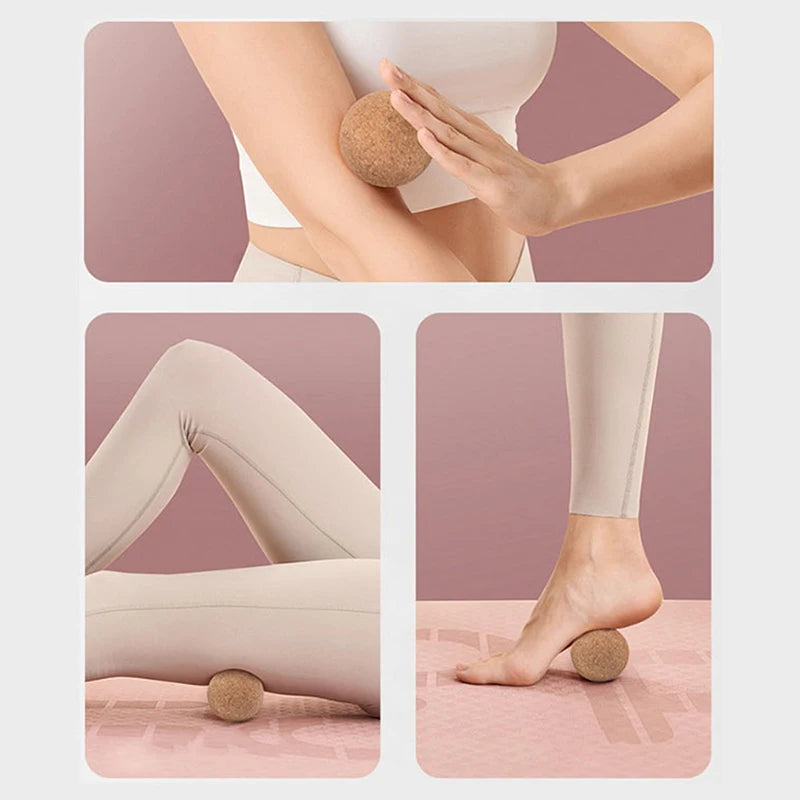 Cork Massage Ball — Back & Foot Myofascial Therapy for Muscle Relaxation, Tension Release & Trigger Point Massage